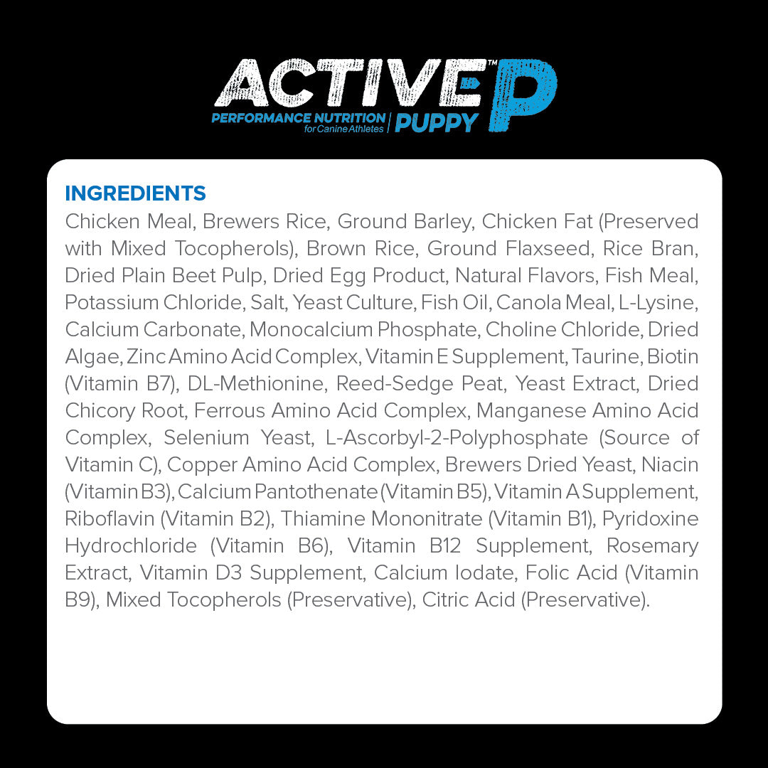 Active Puppy ingredient list