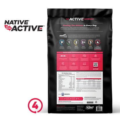 Active Level 4 dog food bag, back